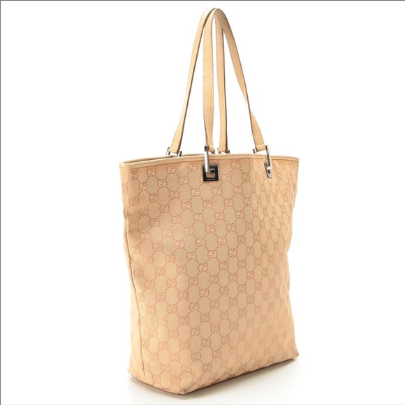 👜  Gucci Tote in Tan GG Monogram Canvas and Leather Bag 👜 - Picture 3 of 11